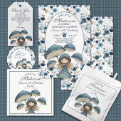 Little Mushroom Blue Fairy Kids Verjaardagsfeestje Servet