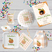 Onze kleine pompoen Herfst verjaardag Vierkante Sticker