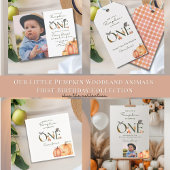 Onze kleine pompoen bos Herfst eerste verjaardag Briefkaart