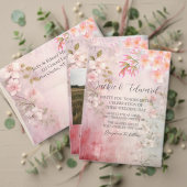 Roze Bloemen Romantische bruiloft Kaart (Personaliseer deze collectie van deze onafhankelijke maker. Test)