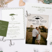 Rustieke Outdoor Moss Sage Green Vissen Net Uitnodigingen Wikkel