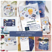 Astronaut Outer Space Boy Baby shower Party Papieren Bordje