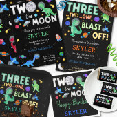 3 2 1 Blast Off Dinosaur Ruimte 3e Verjaardagsfees Kinder Shirts