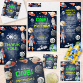 Outer Space First Birthday Welcome Reclamebord Met Voetstuk