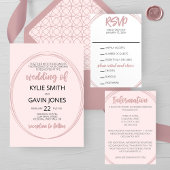 Stoffige Blauwe Ovale Bruiloft Behuizing Kaart