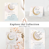 Moon and Stars Roze en Blauw Baby shower Dank u Bedankkaart