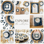 Over het Moon Space Baby shower Servet