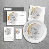 Over the Moon boho genderneutraal baby shower Bedankjes Labels