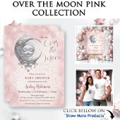 Over the Moon Girl Baby shower Time Capsule Sign Poster