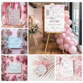 Over the Moon Silver Pink Girl Baby shower Bedankdoosjes