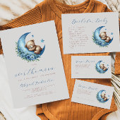 Over the Moon Beer Blue Boy QR Code Baby shower Kaart