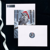 Uil met kerstmuts briefkaart (Personaliseer de collectie van deze zelfstandige maker.)