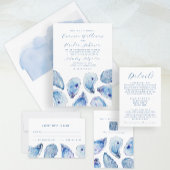 Oester Blauwe Waterverf Bruiloft Servet