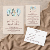 Watercolor Oyster Coastal Seaside Beach Wedding Servet (Personaliseer de collectie van deze zelfstandige maker.)