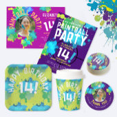 Leuke Kleurrijke Paintball Doel Spletters Pistool  Zandsteen Onderzetter