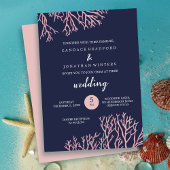 Painted Blush Pink Corals Invitation Belly Band Uitnodigingen Wikkel