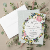 Blauwgroen namen en datum huwelijksuitnodiging Bel Uitnodigingen Wikkel (Personaliseer deze collectie van deze onafhankelijke maker. Test)