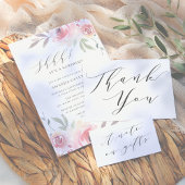 Elegant Painted Floral Surprise Birthday Party Aankondiging