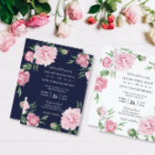 Elegante roze pioen bloemige botanische bruiloft ronde sticker
