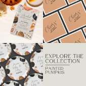 Herfst geschilderde pompoenen bruidsfeest bedankje cadeaulabel