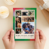 Groen en rood geschilderd Abstract kerstfeest Cadeaupapier