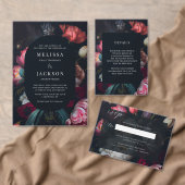 Moody Peony Painterly Floral Wedding Wijn Etiket (Personaliseer de collectie van deze zelfstandige maker.)