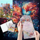 Painting Fantasy Flowers die natuur uitdrukken Aankondigingskaart