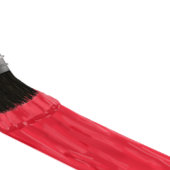 Penseel rood schilderen - Letterkop Briefhoofd Sjabloon