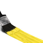 Penseel Geel penseel van het bedrijf van de schild Vierkante Button 5,1 Cm