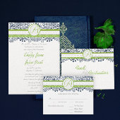 Apple Green Whimsical Bird Wedding Menu