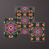 Paisley Roze Bloembloem 6a4 Papieren Bordje (Personaliseer de collectie van deze zelfstandige maker.)