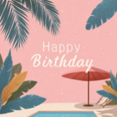 Palm Springs Summer Birthday Party Roze Kaart