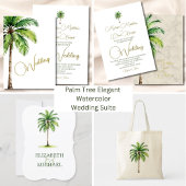 Palm Tree Waterverf Elegant Eenvoudige bruiloft Servet