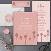 Palm Tree Romance Wedding Suite All In One Uitnodiging