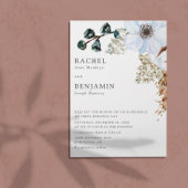 Pampas Grass Elegant Boho Wedding QR Code RSVP Kaartje