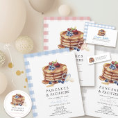 Pancakes & Pacifiers Blue Gingham Boy Book Request Informatiekaartje