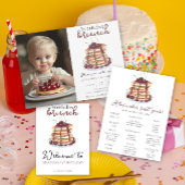 Waterverf Pannenkoek Eerste Verjaardag Brunch Part Kaart