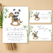 Panda beer dank u baby shower bedankkaart