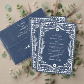 Papel Picado Boda Mexican Rustic Blue Wedding Pokerkaarten (Personaliseer deze collectie van deze onafhankelijke maker. Test)
