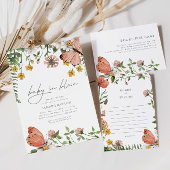 Baby in Bloom Wildflower Baby shower Book Request Informatiekaartje