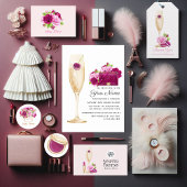 Bourgondië en roze Mode van Parijs Cadeaulabel