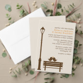 Tortelduifjes op Park Bench Autumn Wedding Kaart (Personaliseer deze collectie van deze onafhankelijke maker. Test)