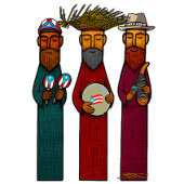 Puerto Rican Three Kings with Musical Parranda Kaart