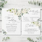 Elegant Eucalyptus White Roses ENGAGTY Kaart (Personaliseer de collectie van deze zelfstandige maker.)