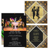 Art Deco Retro New Years Eve Verbod Bar Party Vierkante Sticker