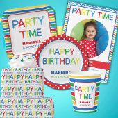 BALLONNEN FEESTTIJD PAPIEREN BORDJE