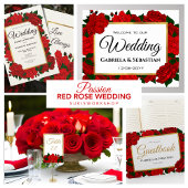 Festive Passion Red Roses Mr. en Mrs Wedding Tapes Wandkleed