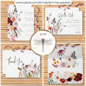 Pastel & Bourgondië Blooms Floral Modern Bruiloft Save The Date