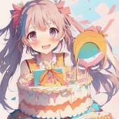 Gepersonaliseerde anime verjaardag meisje pastel k tote bag