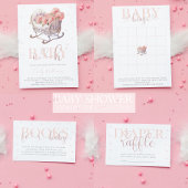 Baby shower & Luier loterij Baby Basket Glitter All In One Uitnodiging